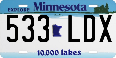 MN license plate 533LDX