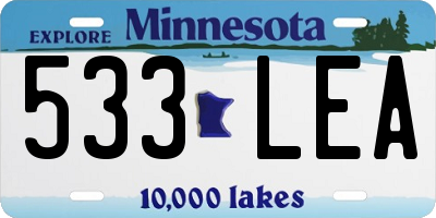 MN license plate 533LEA