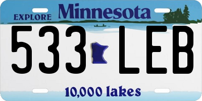 MN license plate 533LEB