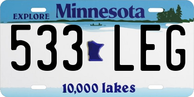 MN license plate 533LEG