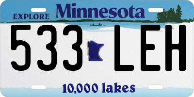 MN license plate 533LEH