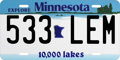 MN license plate 533LEM