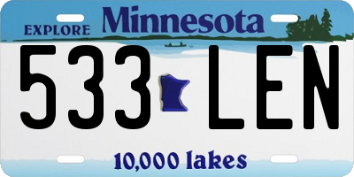 MN license plate 533LEN