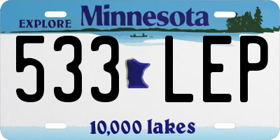 MN license plate 533LEP