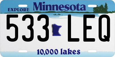 MN license plate 533LEQ