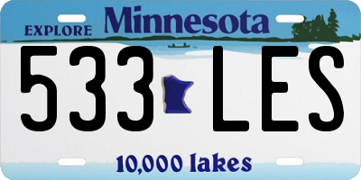 MN license plate 533LES