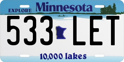 MN license plate 533LET