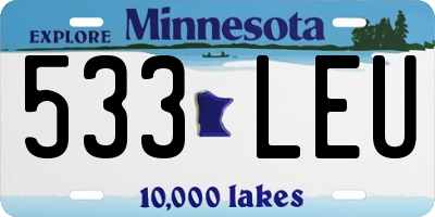 MN license plate 533LEU