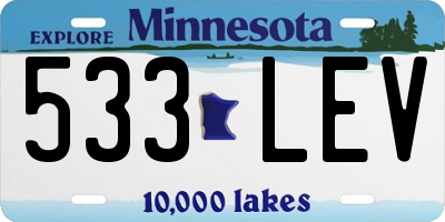 MN license plate 533LEV