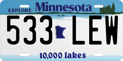 MN license plate 533LEW