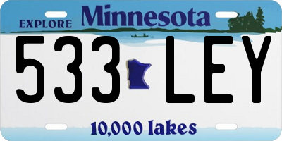MN license plate 533LEY