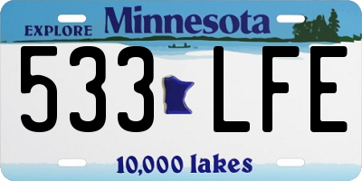 MN license plate 533LFE