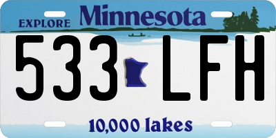 MN license plate 533LFH