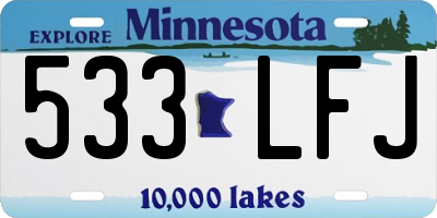 MN license plate 533LFJ