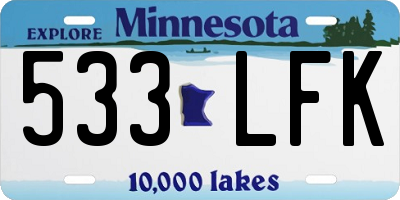 MN license plate 533LFK