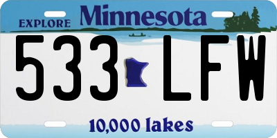 MN license plate 533LFW
