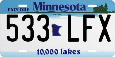 MN license plate 533LFX