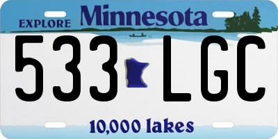 MN license plate 533LGC