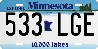 MN license plate 533LGE