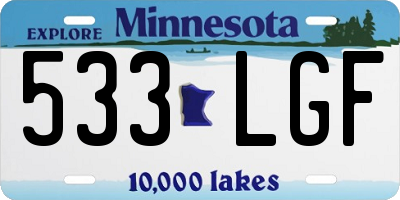 MN license plate 533LGF