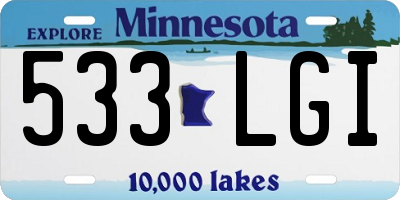 MN license plate 533LGI