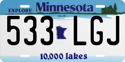 MN license plate 533LGJ