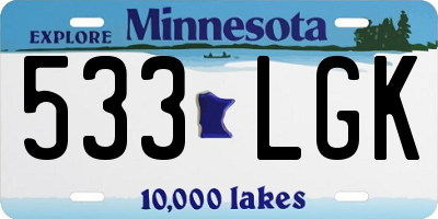 MN license plate 533LGK