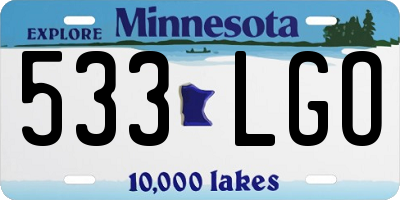 MN license plate 533LGO