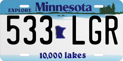 MN license plate 533LGR