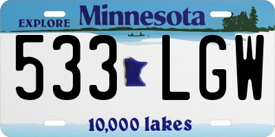 MN license plate 533LGW