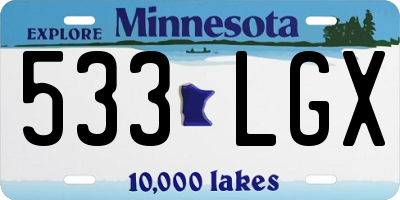MN license plate 533LGX