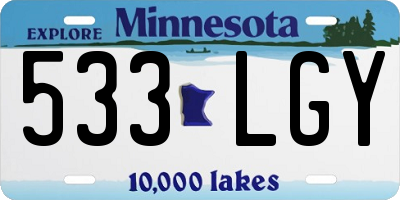MN license plate 533LGY