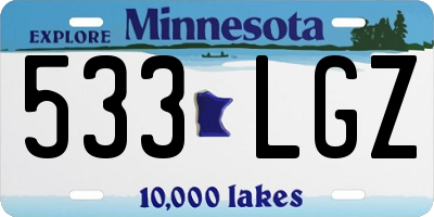 MN license plate 533LGZ