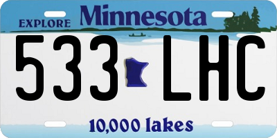 MN license plate 533LHC