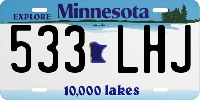 MN license plate 533LHJ