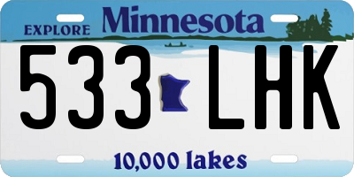 MN license plate 533LHK