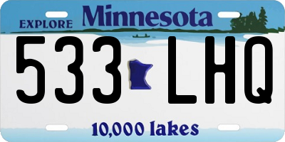 MN license plate 533LHQ