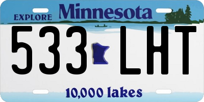 MN license plate 533LHT