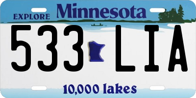 MN license plate 533LIA