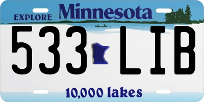 MN license plate 533LIB