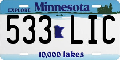 MN license plate 533LIC