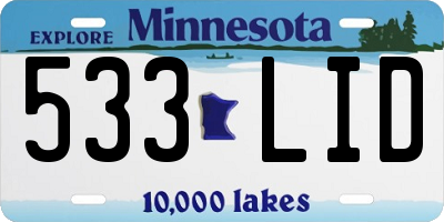 MN license plate 533LID