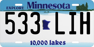 MN license plate 533LIH