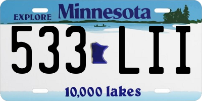 MN license plate 533LII