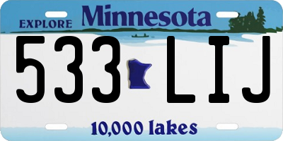 MN license plate 533LIJ