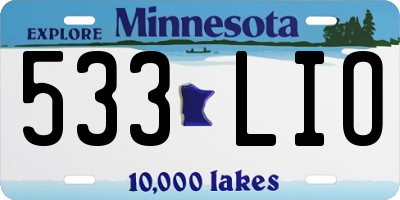 MN license plate 533LIO