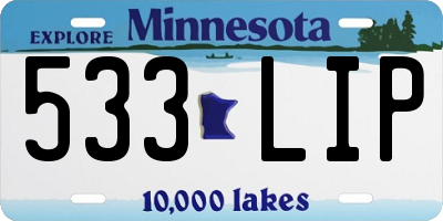 MN license plate 533LIP