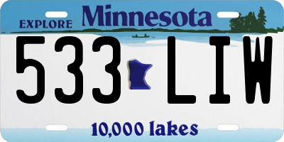 MN license plate 533LIW