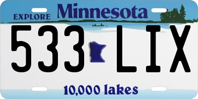 MN license plate 533LIX