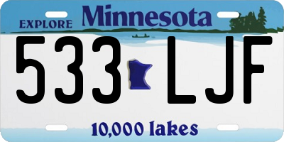 MN license plate 533LJF